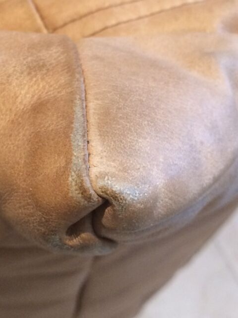 Togo pouffe by Michel Ducaroy for Ligne Roset natural leather