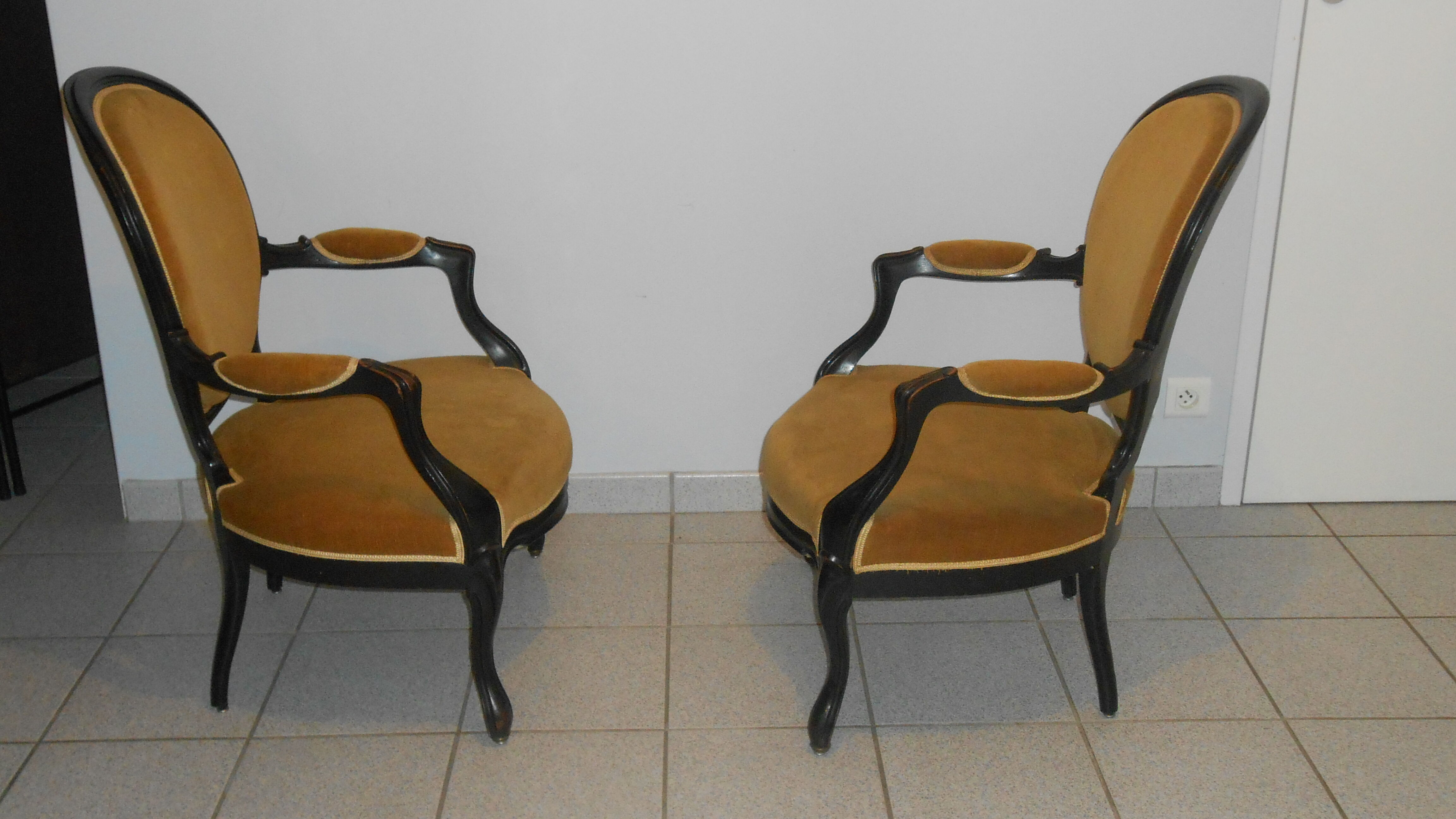 Pair of armchairs of Napoleon III style