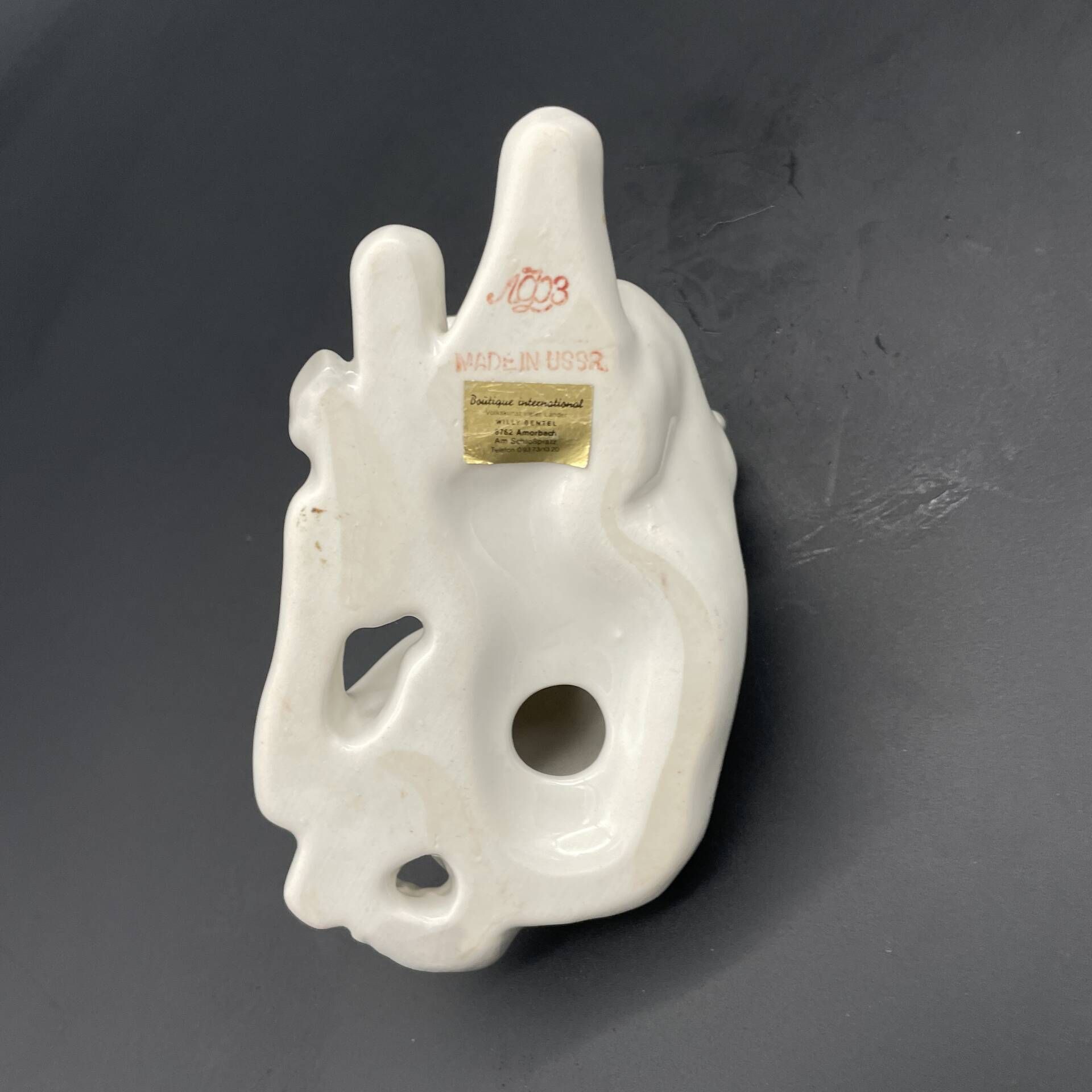 Porcelain foal lying down LFZ Lomonosov – Boris Vorobiev, USSR, wine