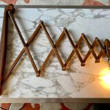 Erik Hansen vintage teak accordion scissor wall lamp