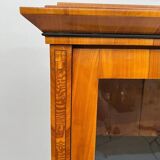 Biedermeier Display Cabinet in Cherry Veneer, Ash Burl, Austria, 1820s