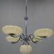 Art Deco Chrome and Glass Chandelier, 1930s