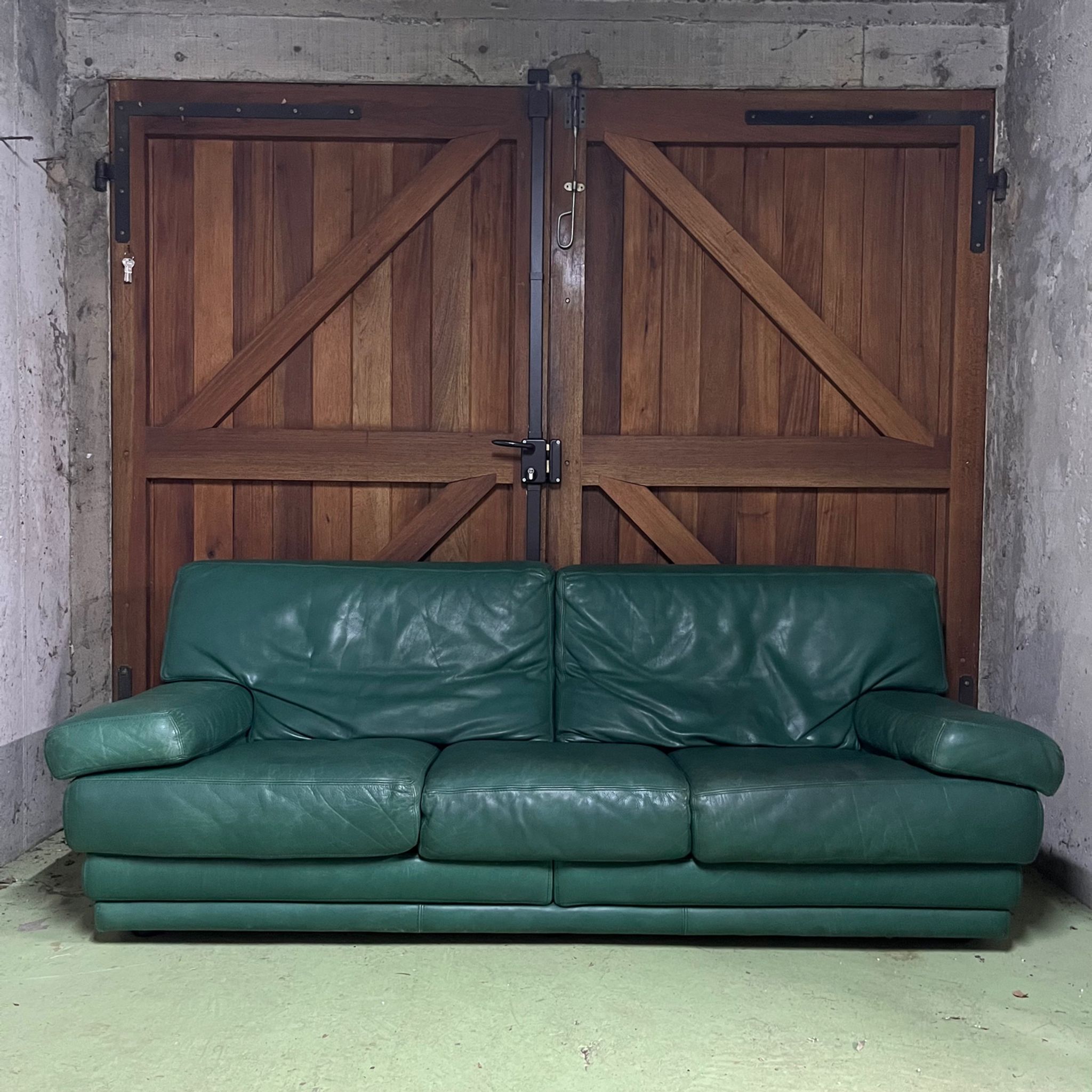 Salon Roche Bobois cuir vert made in Italy
