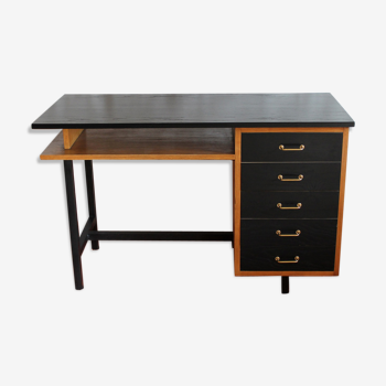 Bureau vintage 1950 en bois et métal