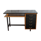 Bureau vintage 1950 en bois et métal