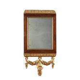 Antique mirror in carved and gilded walnut, Italy, 19th century