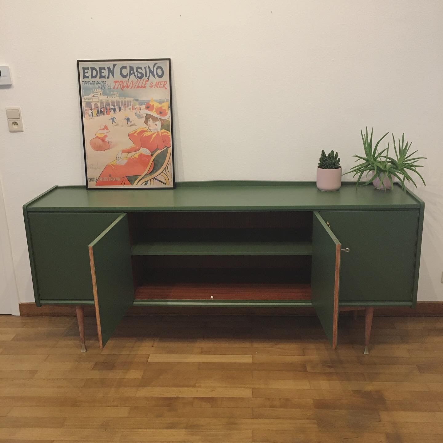 Vintage khaki green buffet