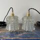 Set of two vintage electric chiseled glass handhelds
