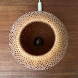 Vintage Scandinavian table lamp in bamboo and wood, 1970s.