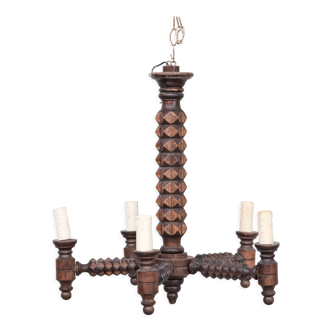 French oak chandelier