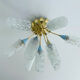 vintage lamp ceiling lamp, 50 years, brass glass, blue beige gold