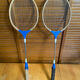 Paire Raquette Ancienne Badminton Bois Vintage