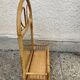 Vintage rattan wall shelf with mirror
