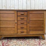 Buffet en enfilade René Gabriel en chêne 1950