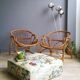 Pair of rattan basket armchairs