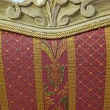 Louis XV style basket bed with upholstered base