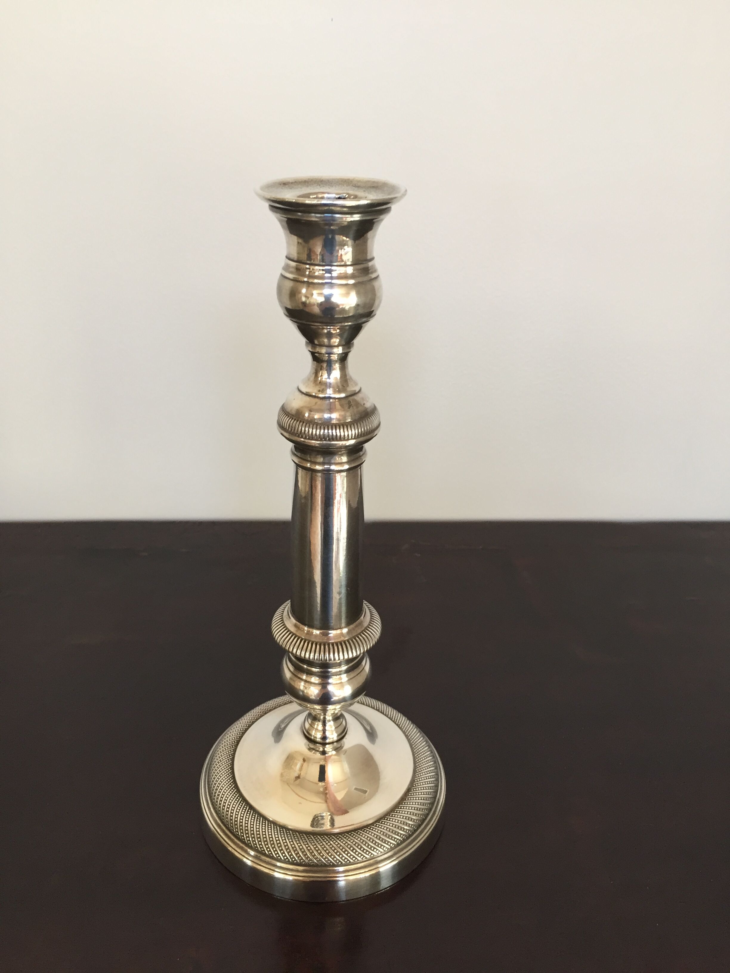 Silver metal bougeoir