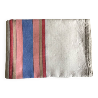 Colored striped linen tablecloth