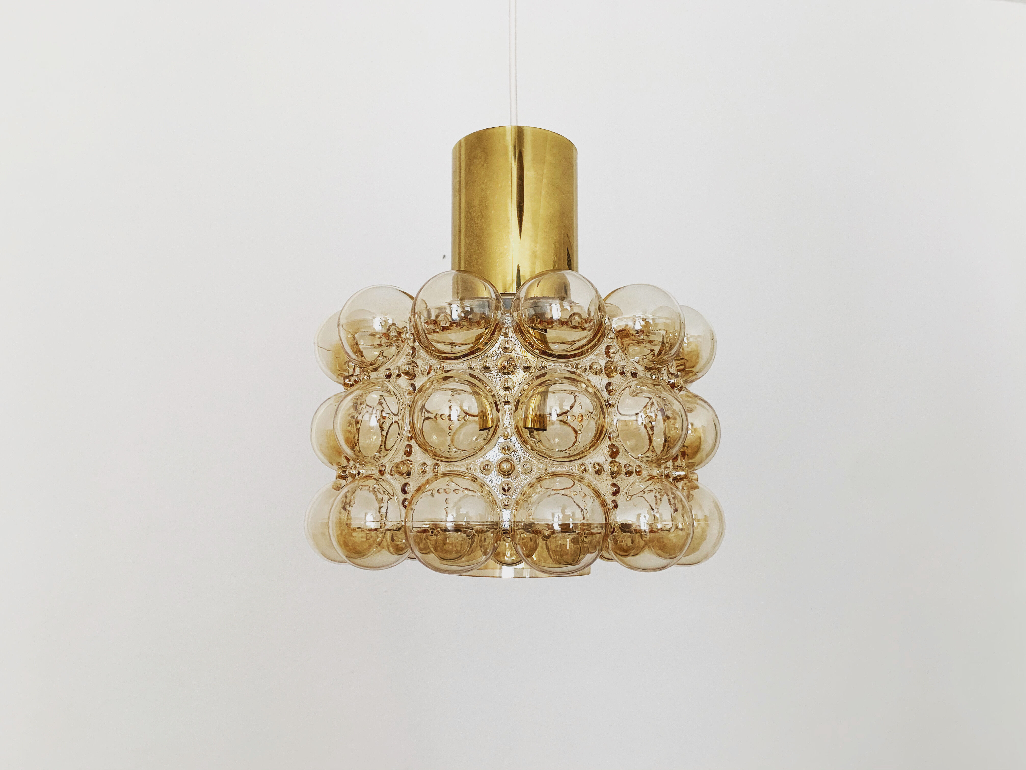 Bubble glass pendant lamp by Helena Tynell for Glashütte Limburg