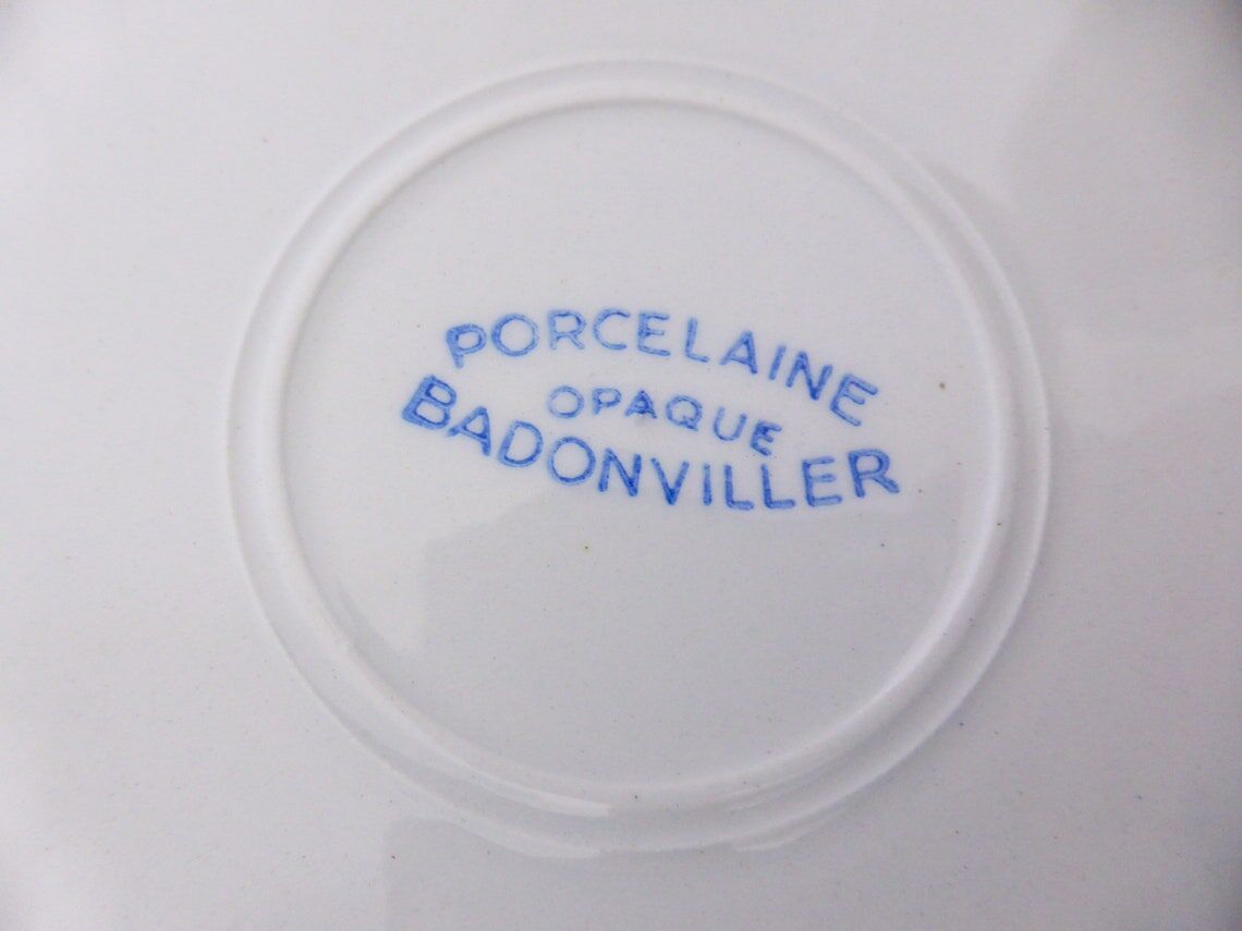 Set of 4 vintage flat plates in Badonviller porcelain
