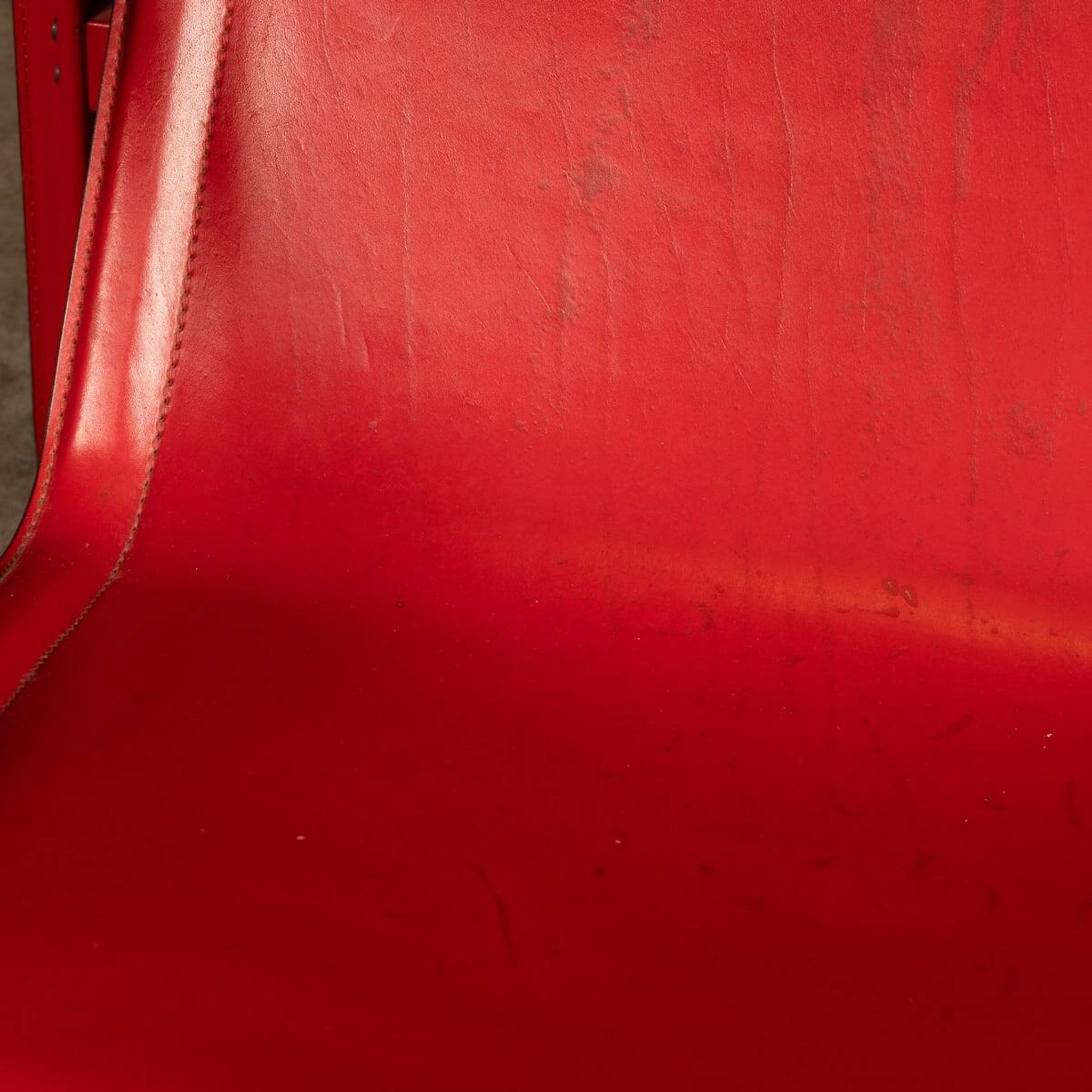 20thC Italian Red Leather Chair By Toussaint & Angeloni For Matteo Grassi