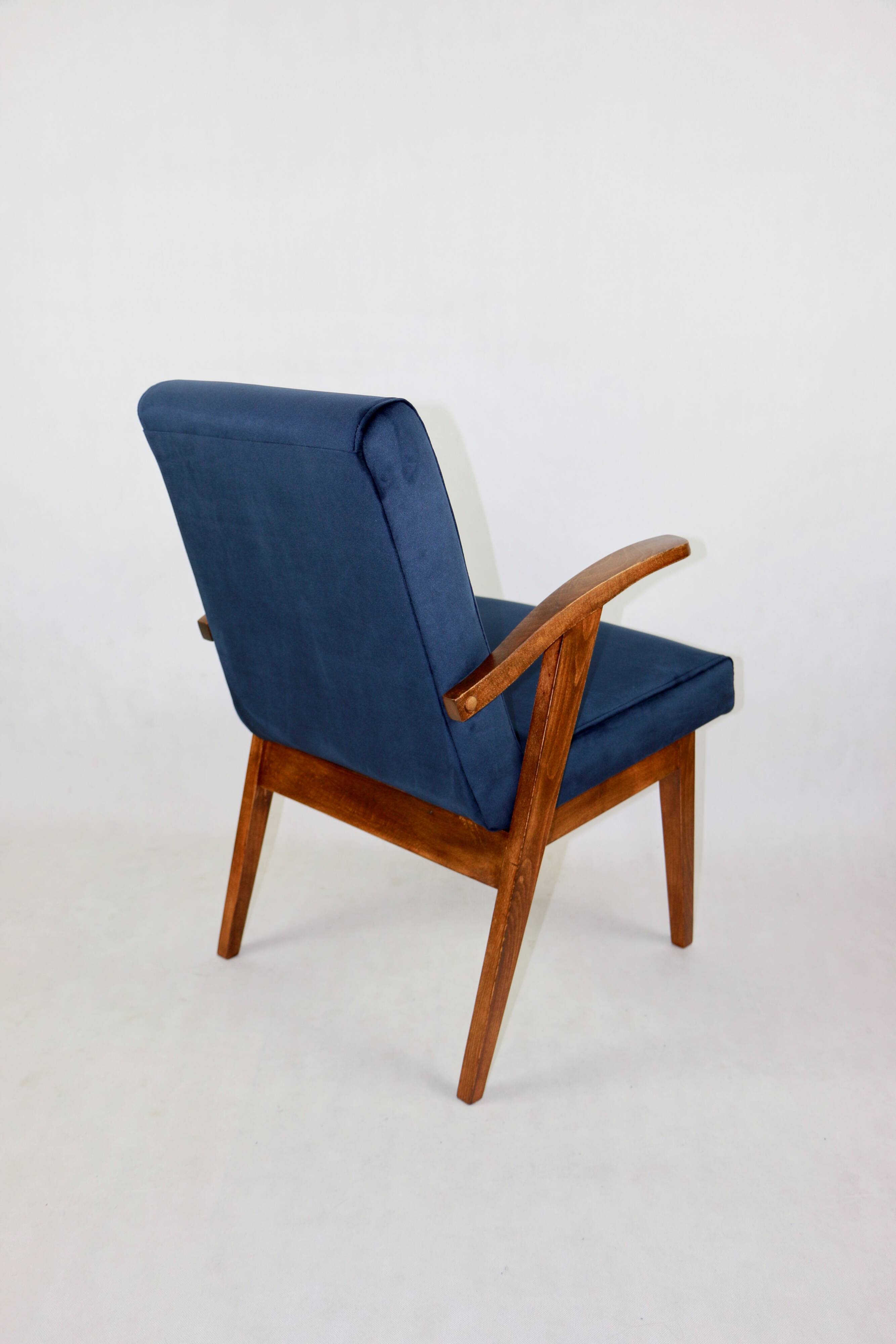 Vintage armchair 300-123, design by M. Puchała navy blue - set of 2 pieces