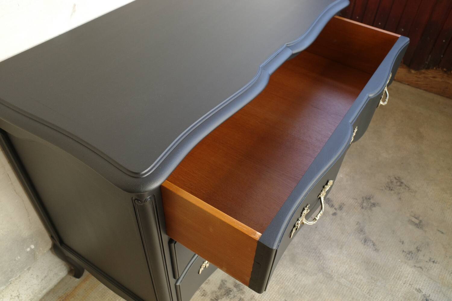 Black vintage chest of drawers