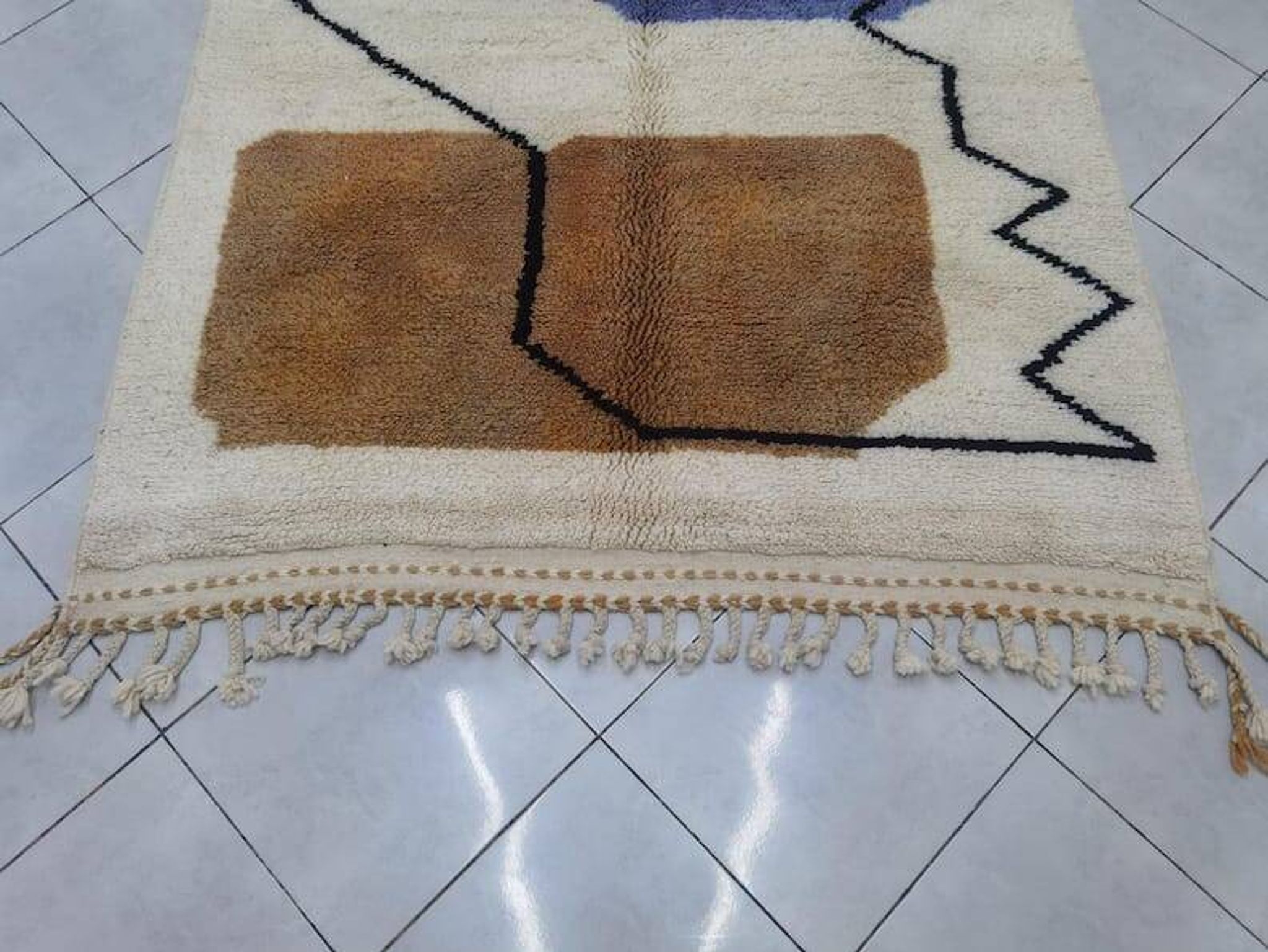 Handmade Berber rug with colourful patterns, Atlas, 1.4/2.6 m.