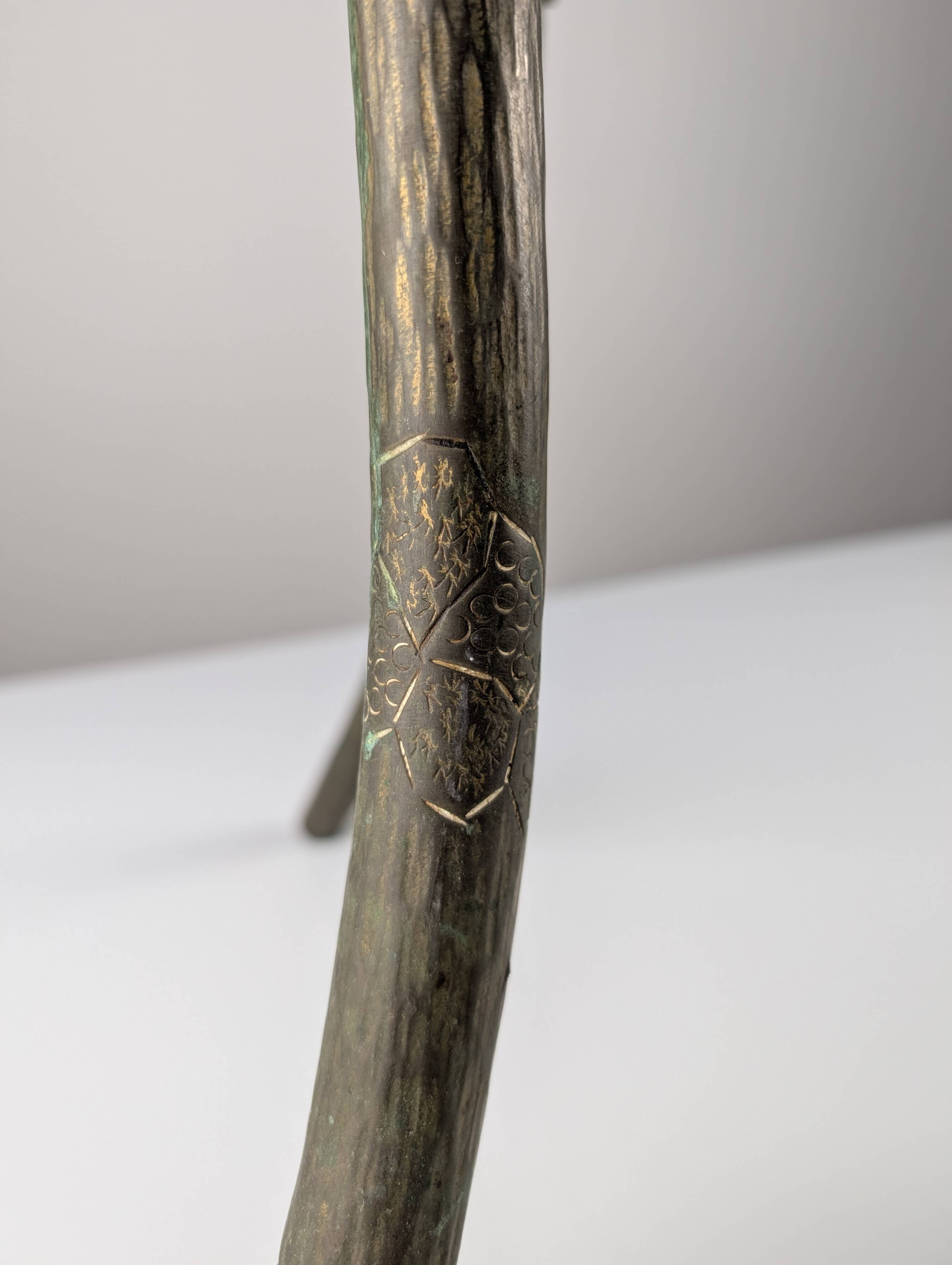 Japanese Art Nouveau bronze and brass table with dragonfly, 1920s