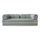 Vintage green and white striped sofa bed