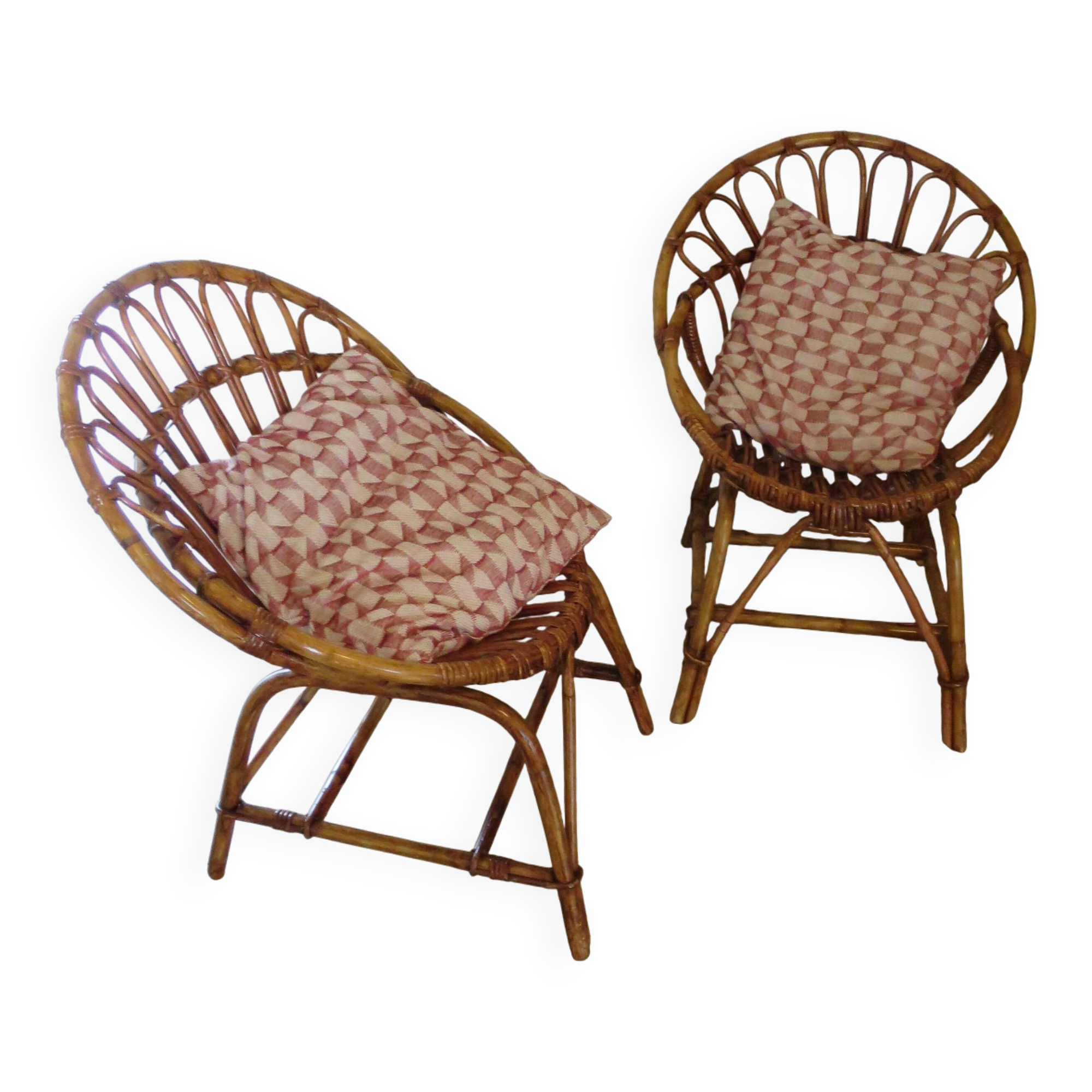 Rattan armchairs for children, 1980s