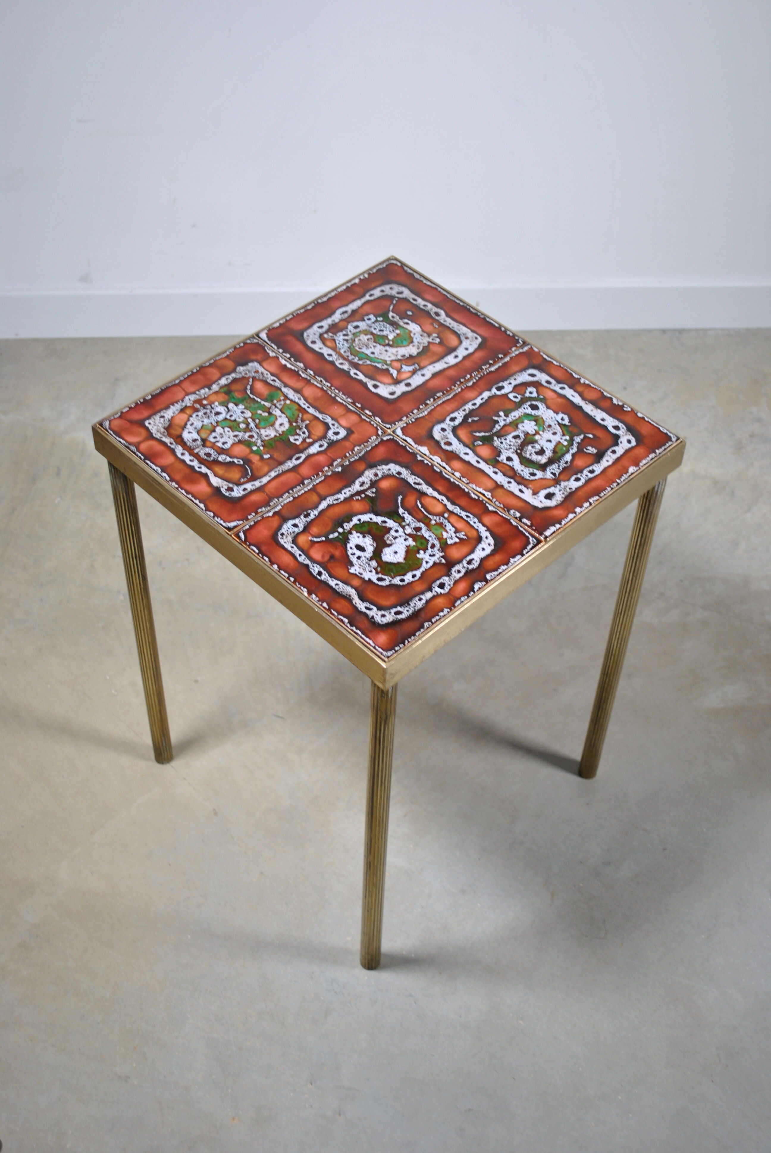 Brass and ceramic side table 1960