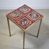 Brass and ceramic side table 1960