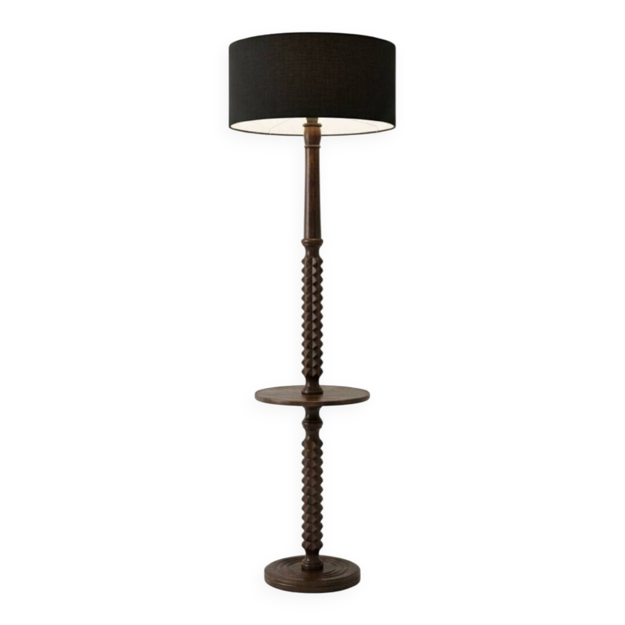 Charles Dudouyt solid oak reading lamp