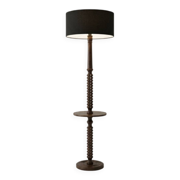 Lampadaire liseuse en chêne massif Charles Dudouyt