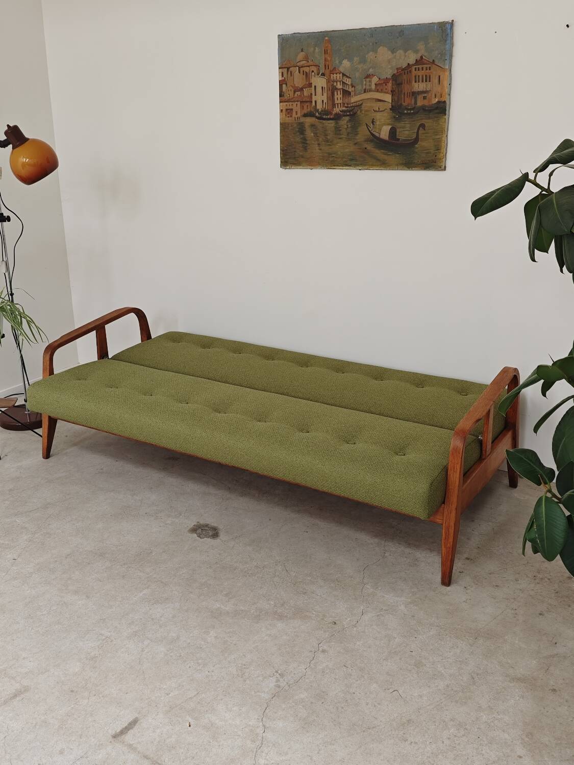 Green Banquette Daybed from Czechoslovakia 1960