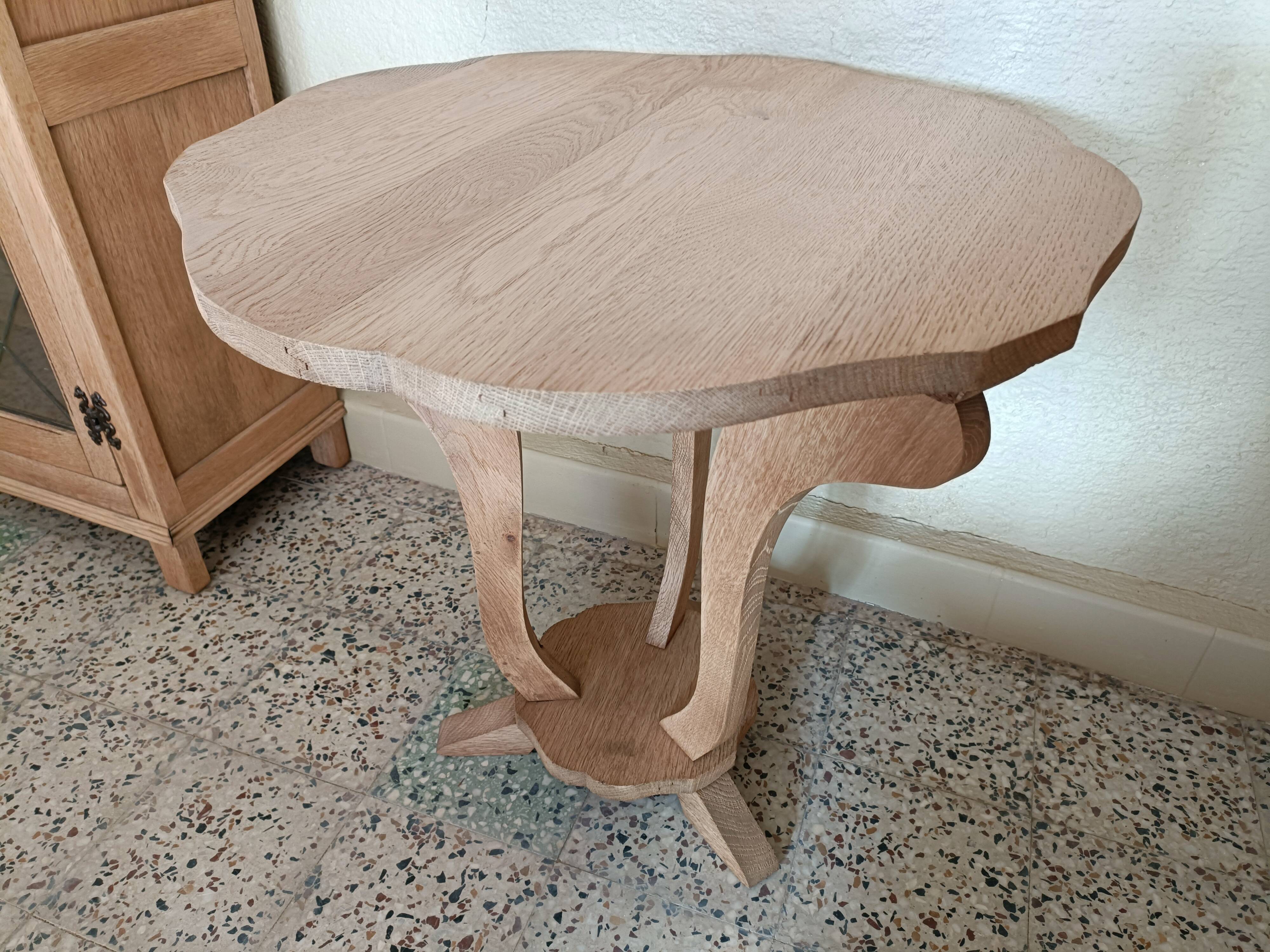 Refurbished oak side table/pedestal table