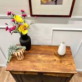 Parisian black and wood sideboard