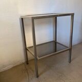 Chrome and smoked glass designer side table / side table, 1970s