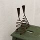Pair of wrought iron spiral candlesticks