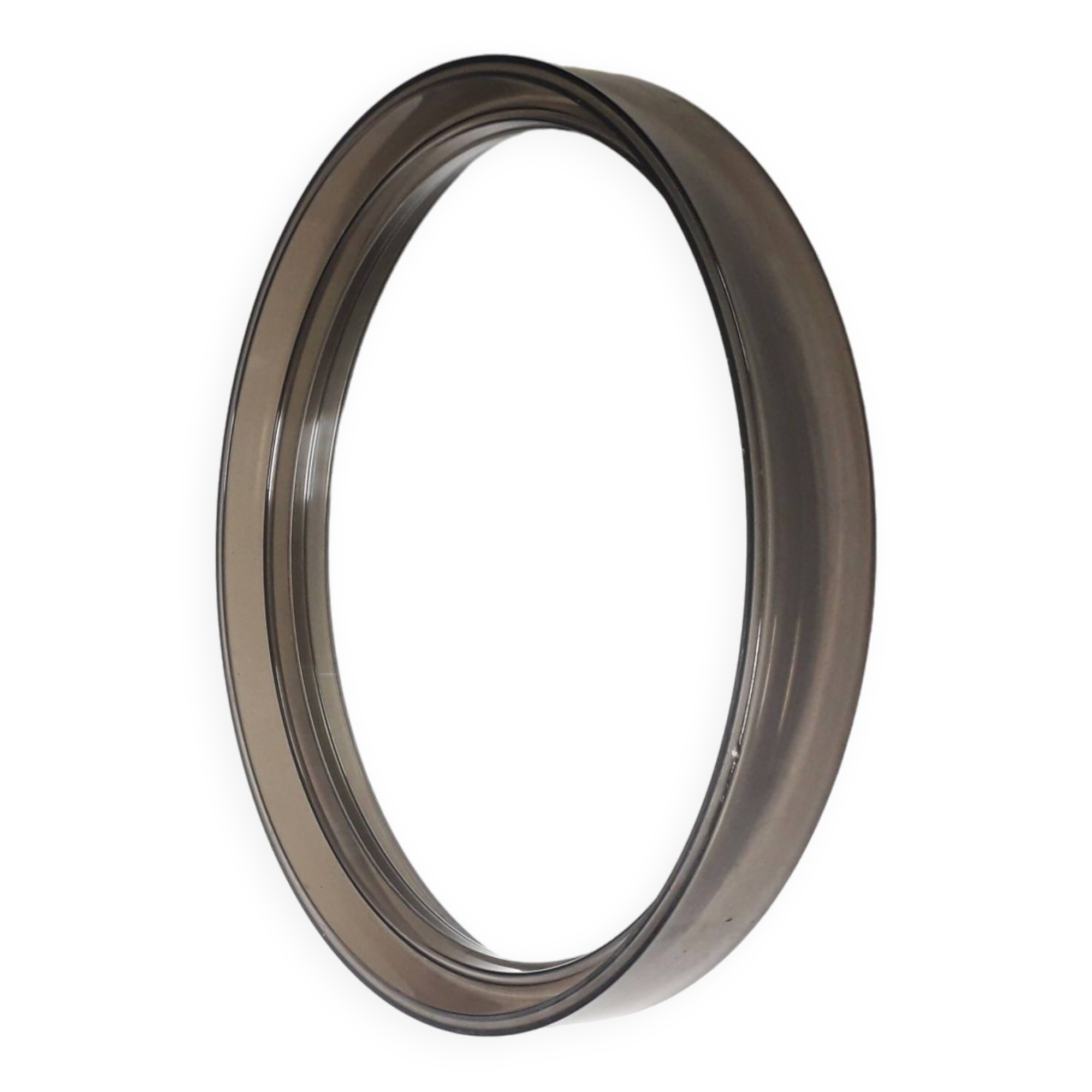 Vintage round mirror - gilac n° 1813 - smoked plexiglass - 1970s