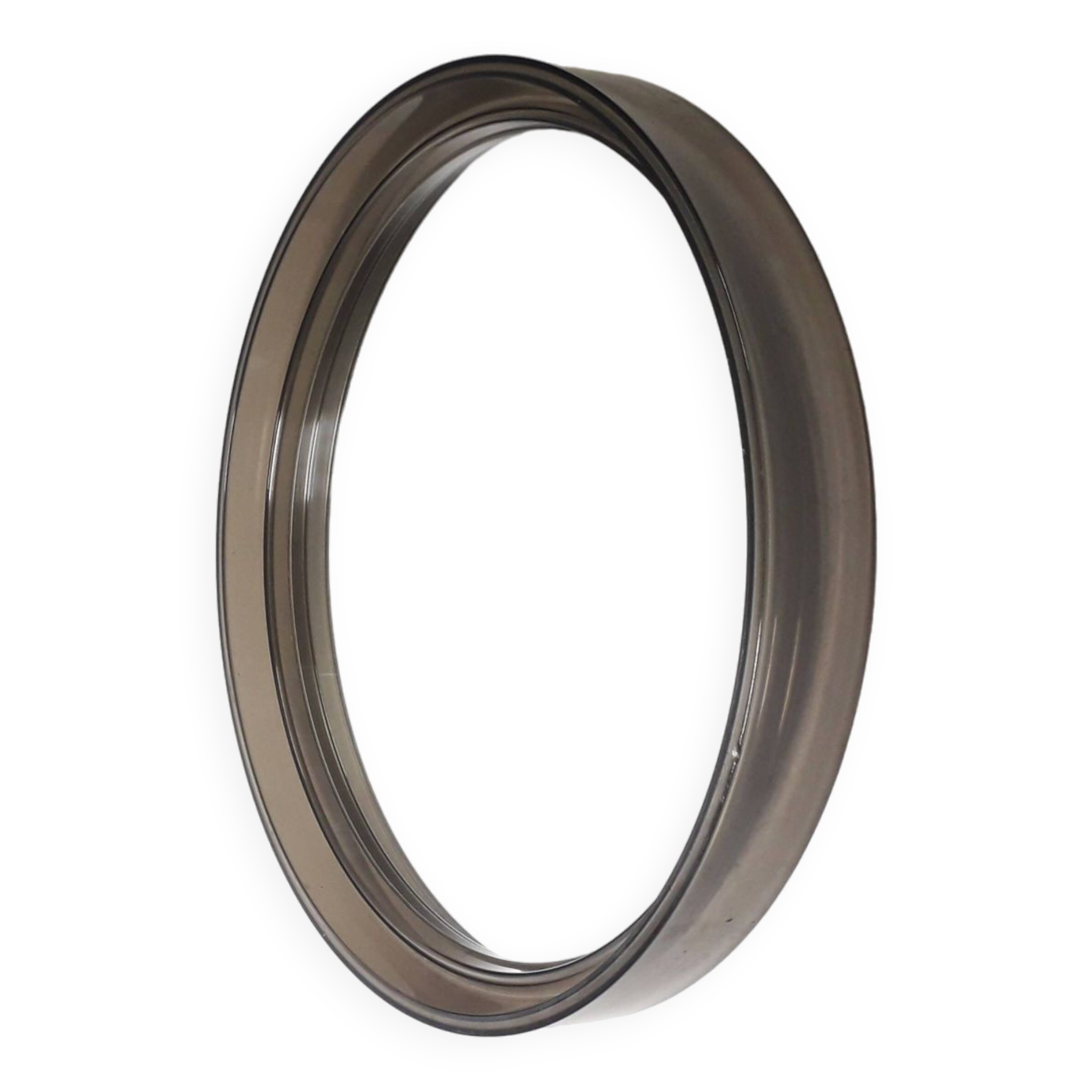 Vintage round mirror - gilac n° 1813 - smoked plexiglass - 1970s