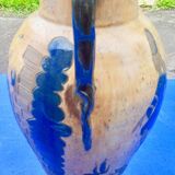 Vase breton ancien en grès décor couple breton et vue d'Auray signé