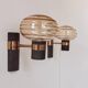 Pair of vintage wall lights, brass and amber glass, France, 1970.