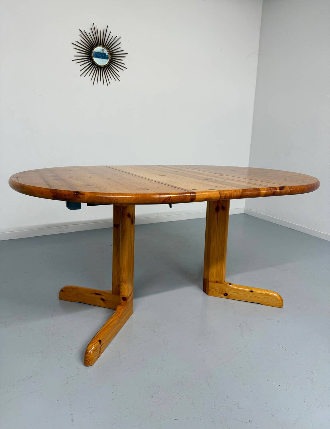 Vintage solid pine table, Scandinavian design by Rainer Daumiller, 1970s