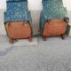 Paire de fauteuils art déco tissu bleu