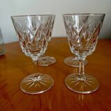 Set of 4 Harlequin glasses in crystal glass from Reims 1950