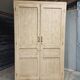 Antique wardrobe, kitchen cabinet, pinewood, creamy white