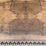Art Deco chest of drawers in raw walnut burl