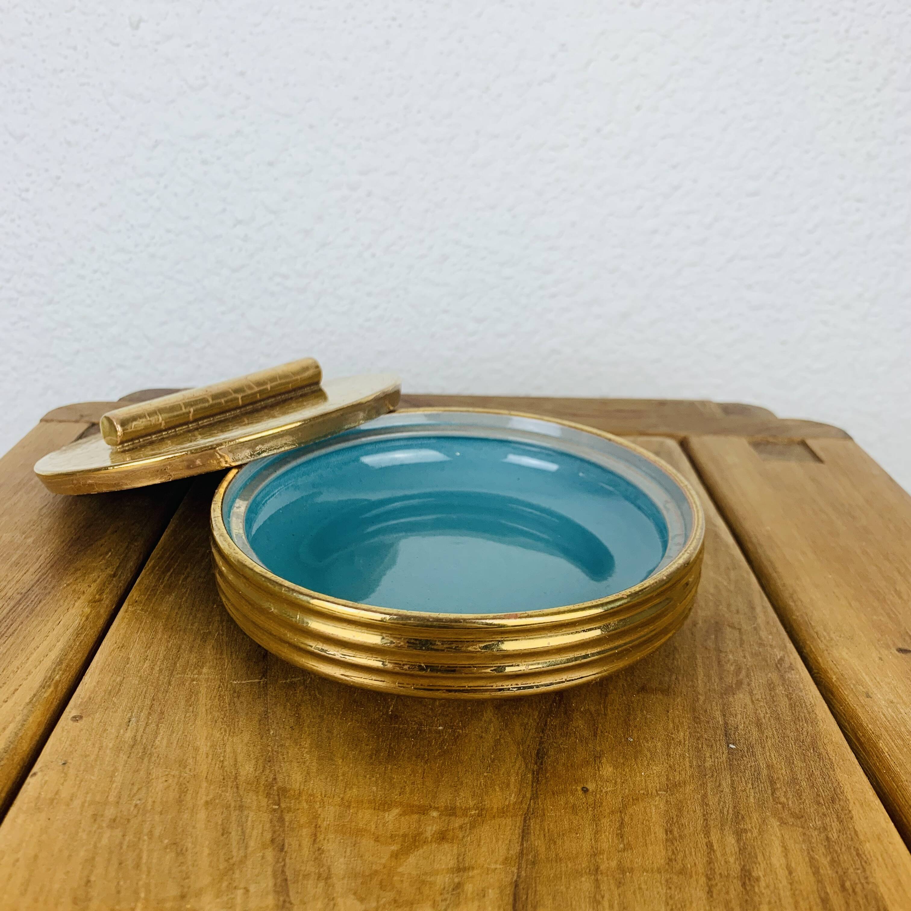 Vintage cracked golden ceramic box